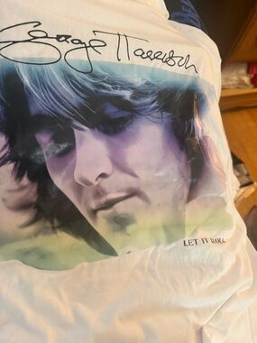 George Harrison "Let It Roll" Graphic Tee - Pastel Photo Print T-Shirt 3XL NEW